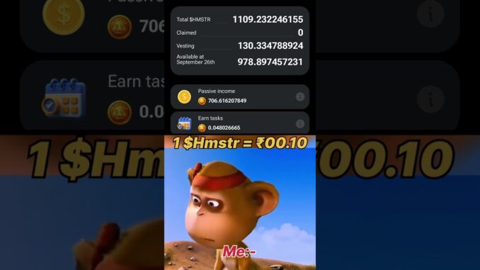 Hamster kombat listing price 😢1Hmstr=0.90rs #hamsterkombat #crypto #trading
